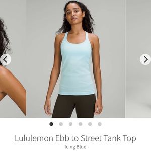 Lululemon Ebb to Street Tank Top * Icing Blue* size 12